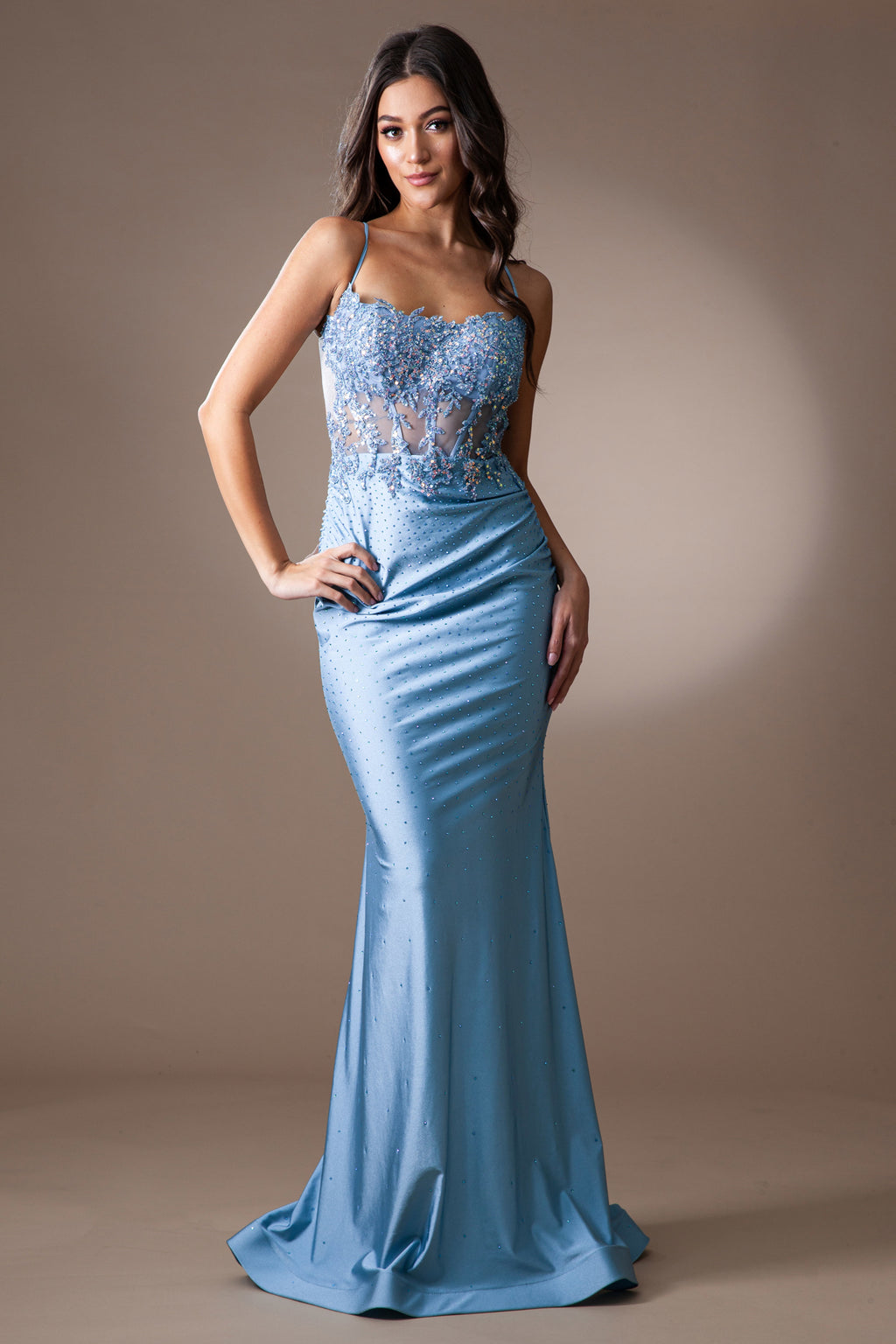 Amelia Long Dress with Lace