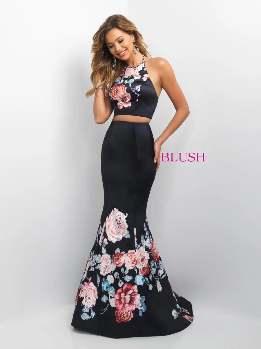 1137291/ Black Floral/ 12/ Blush