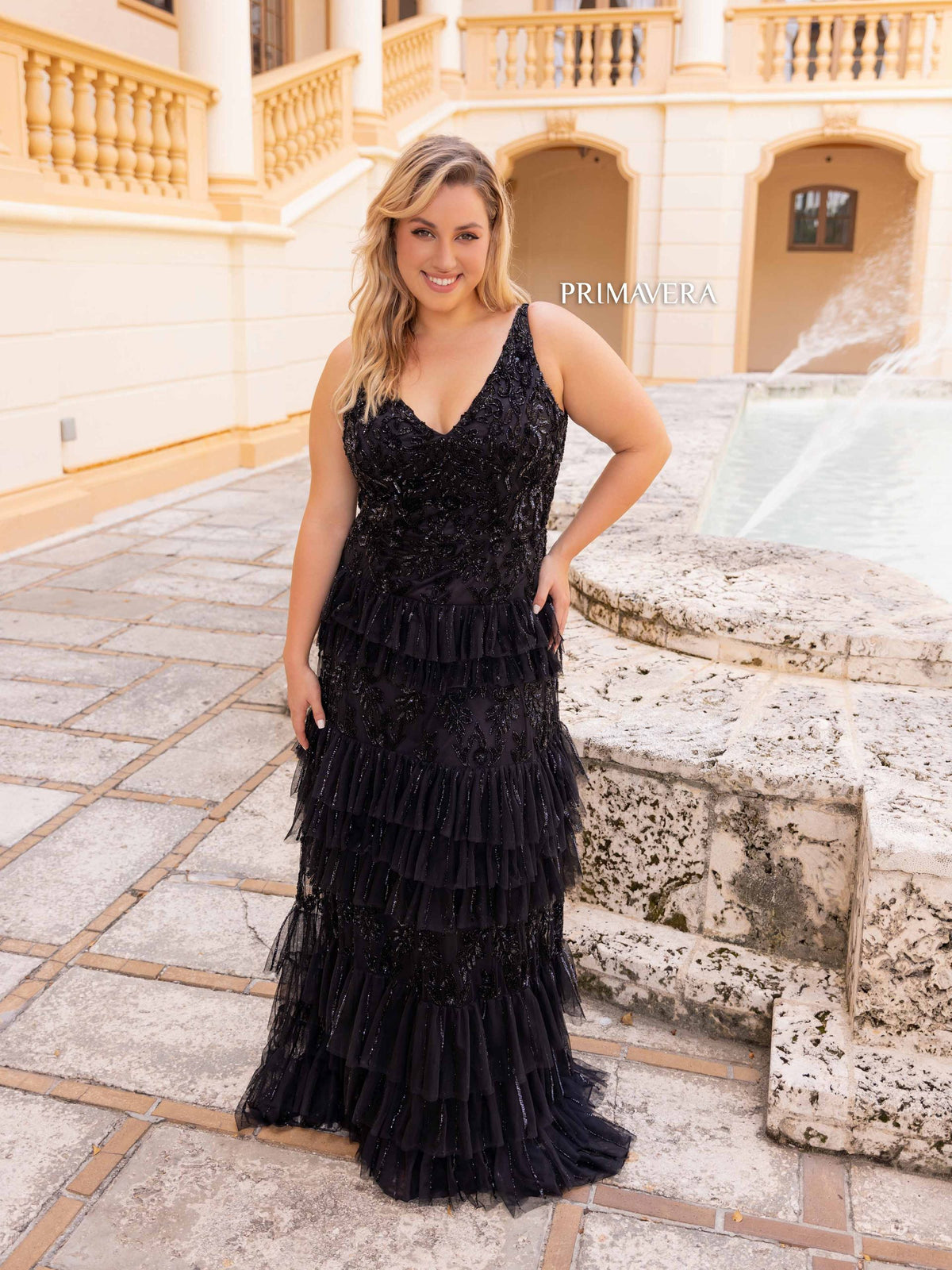 Primavera Long Black Dress