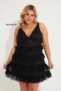 Primavera Short Black Ruffel Dress