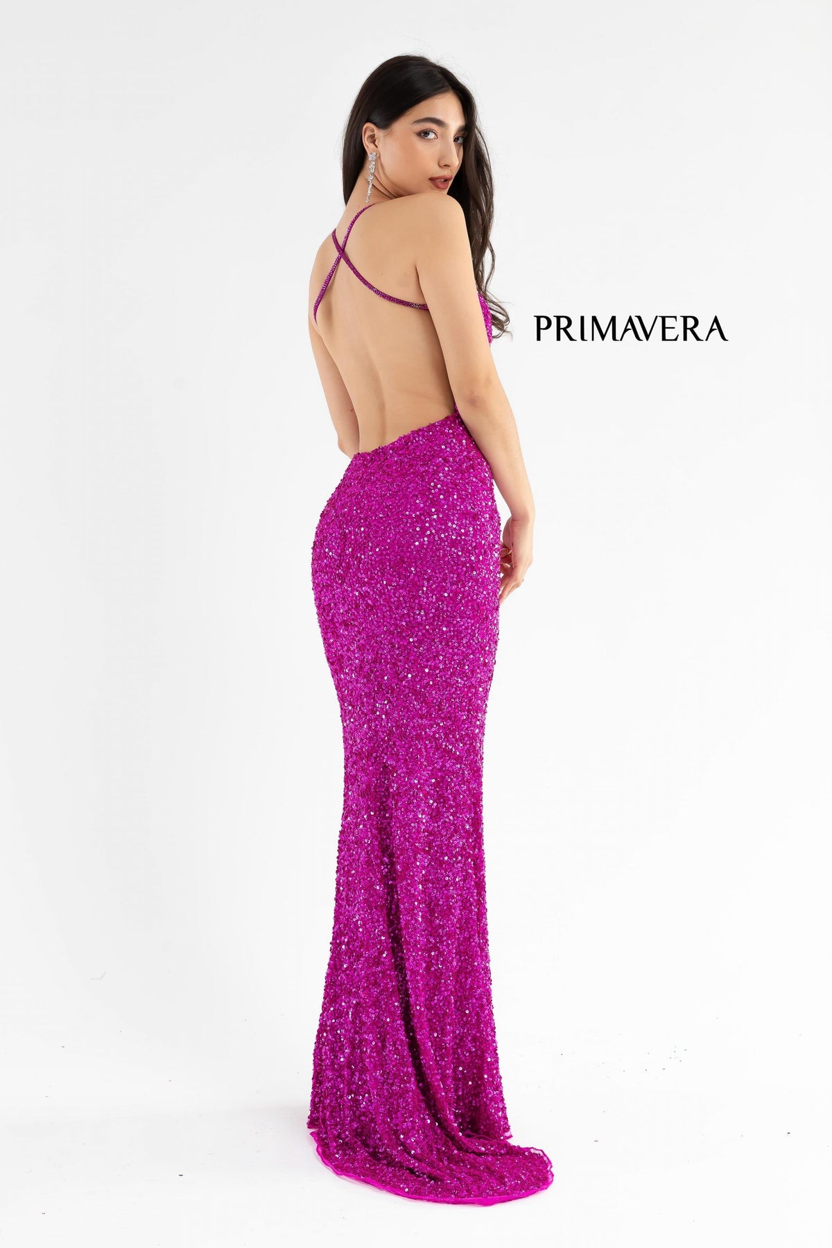 Primavera Long Fuchsia Dress