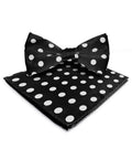 Satin Black Polka Dot Bowtie Set