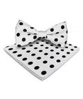White Satin Polka Dot Bowtie Set