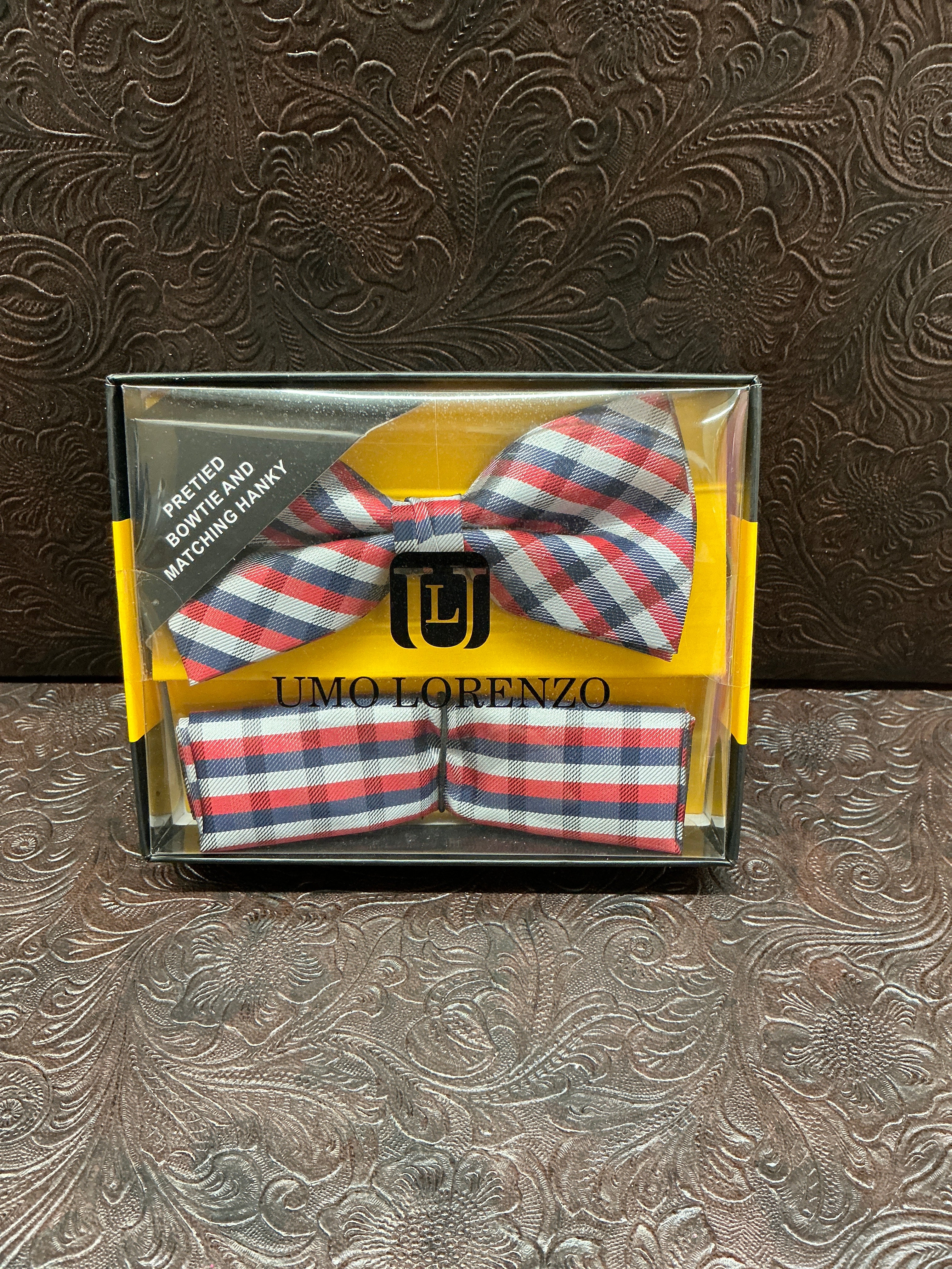 Red-Navy bow tie