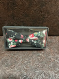 Black & Rose pattern bow tie