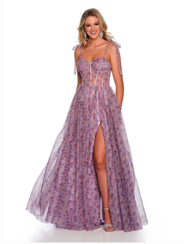 11591/ Purple Print/ Size 8/ Dave & Johnny