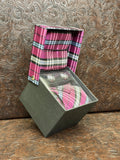 Dark Pink Plaid Print Tie
