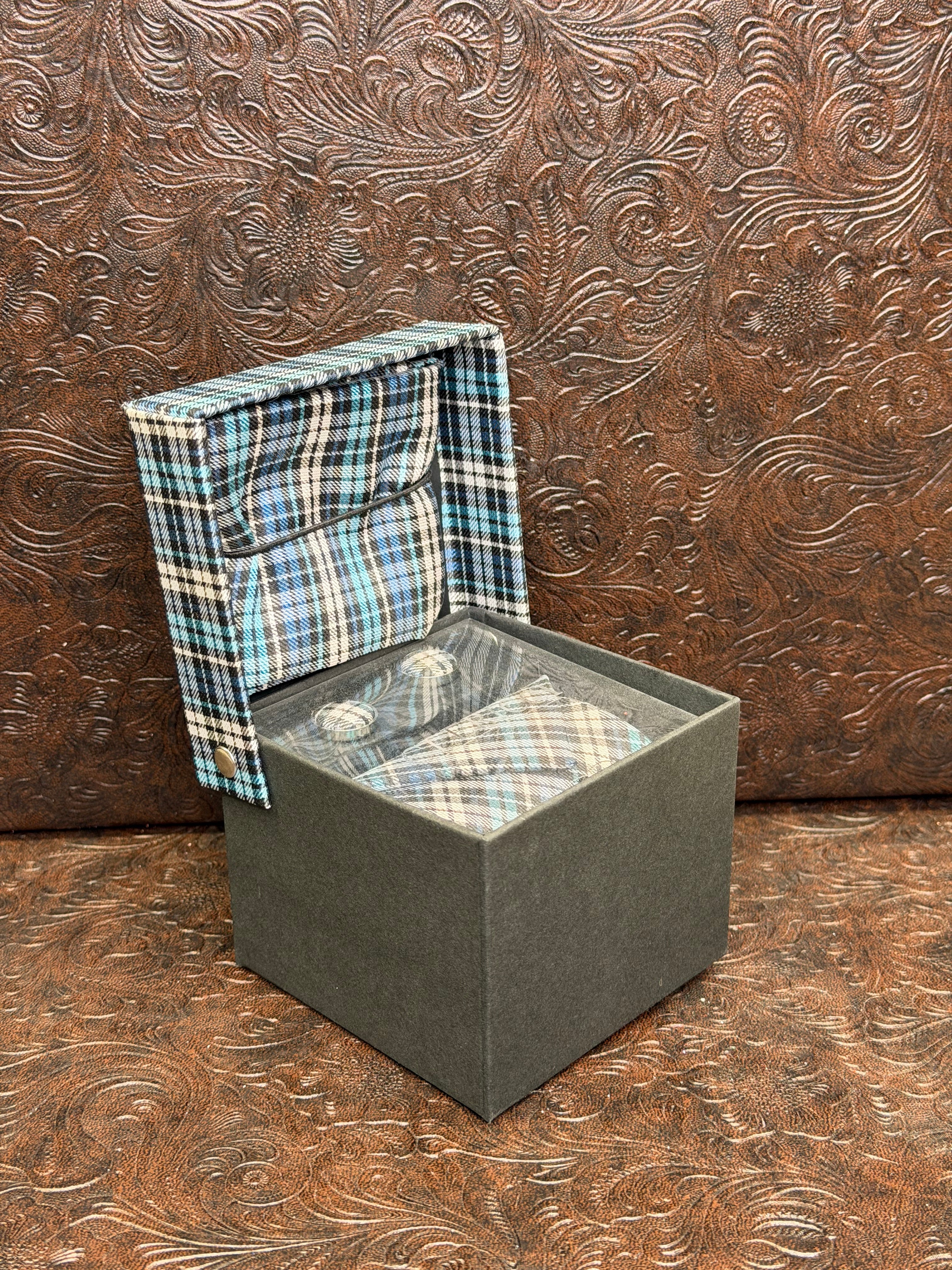 Blue and Silver Pattern Tie