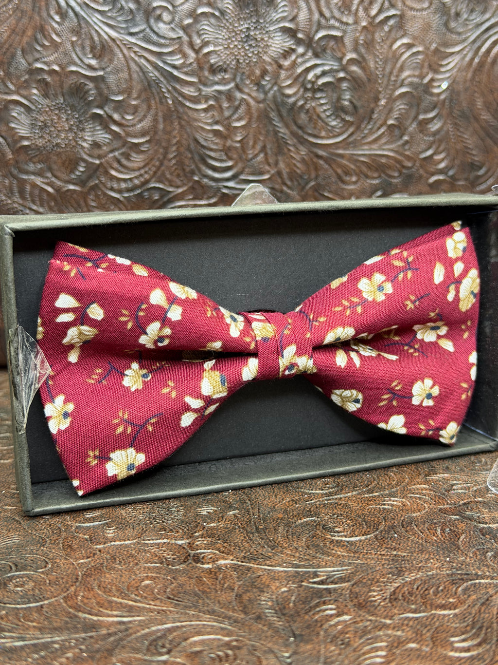 Red Floral Bowtie