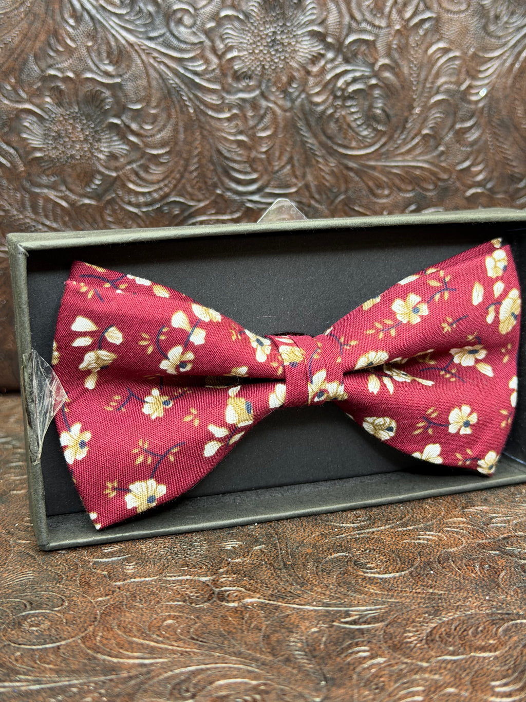 Red Floral Bowtie