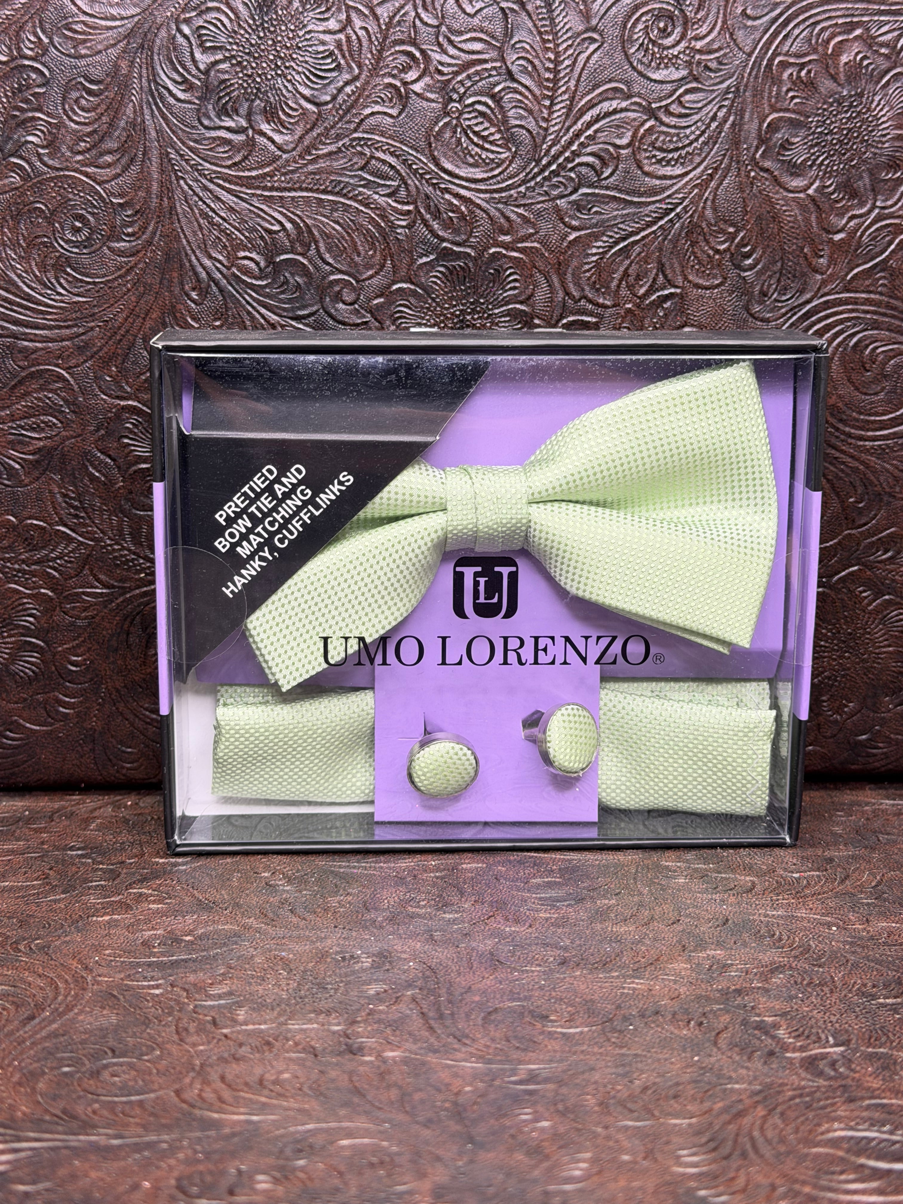 Light Green Bow Tie Set
