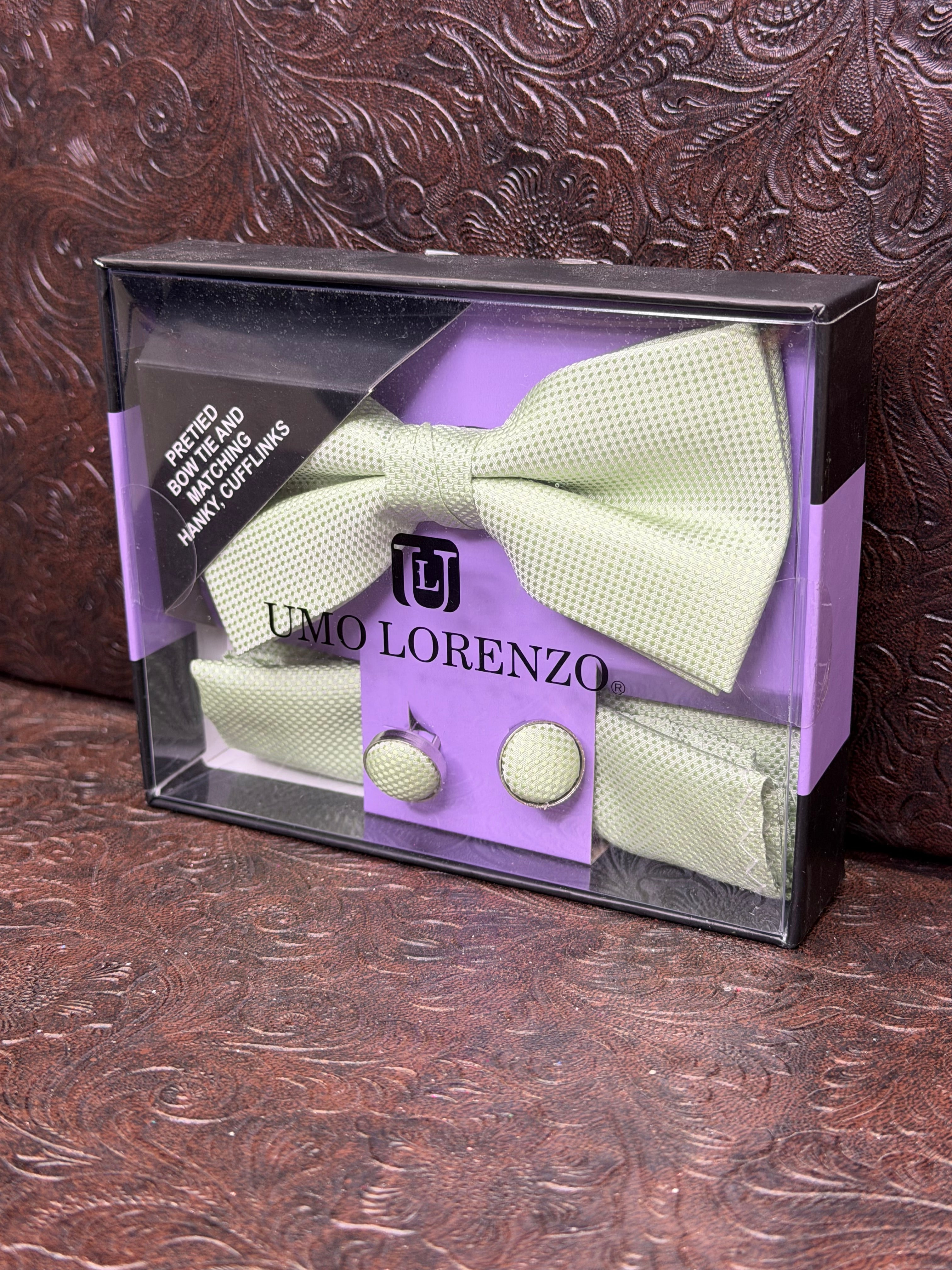 Light Green Bow Tie Set