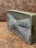 Black Floral Print Bowtie