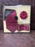 Burgandy Red Long Tie Set