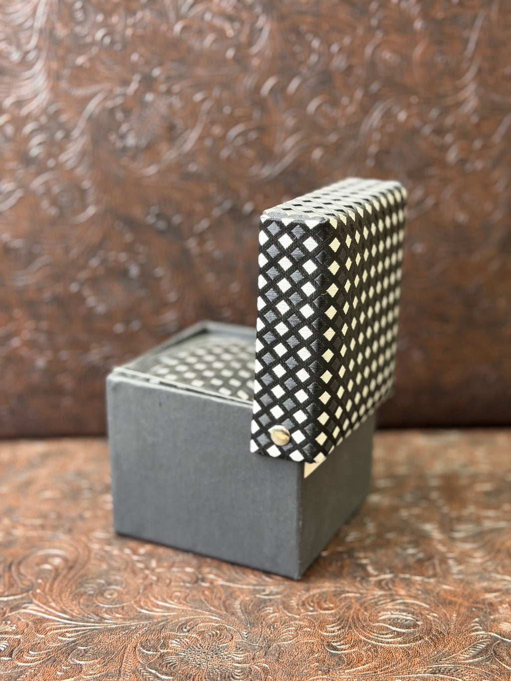 Black and White Pattern Long Tie