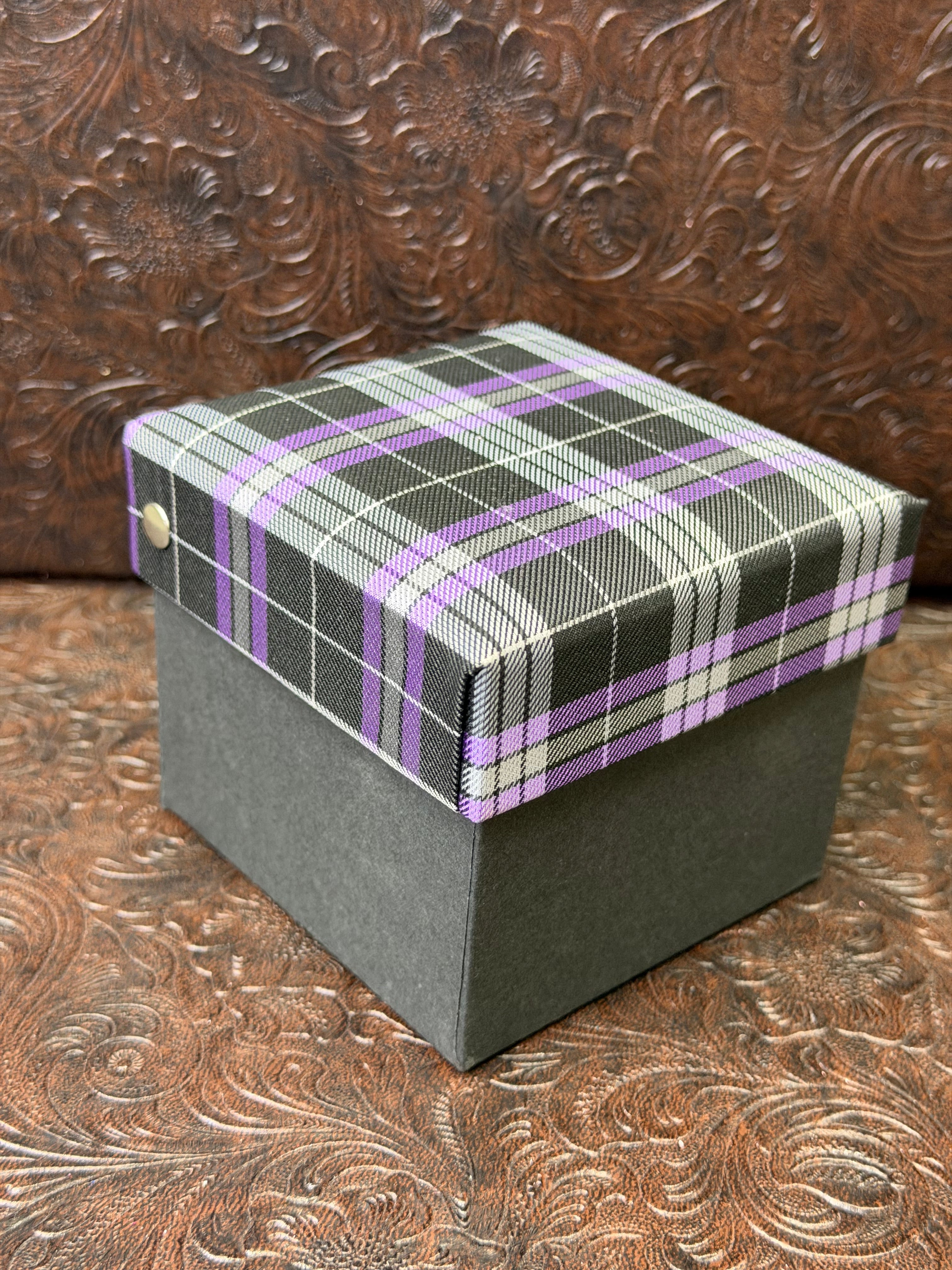 Purple plaid windsor tie