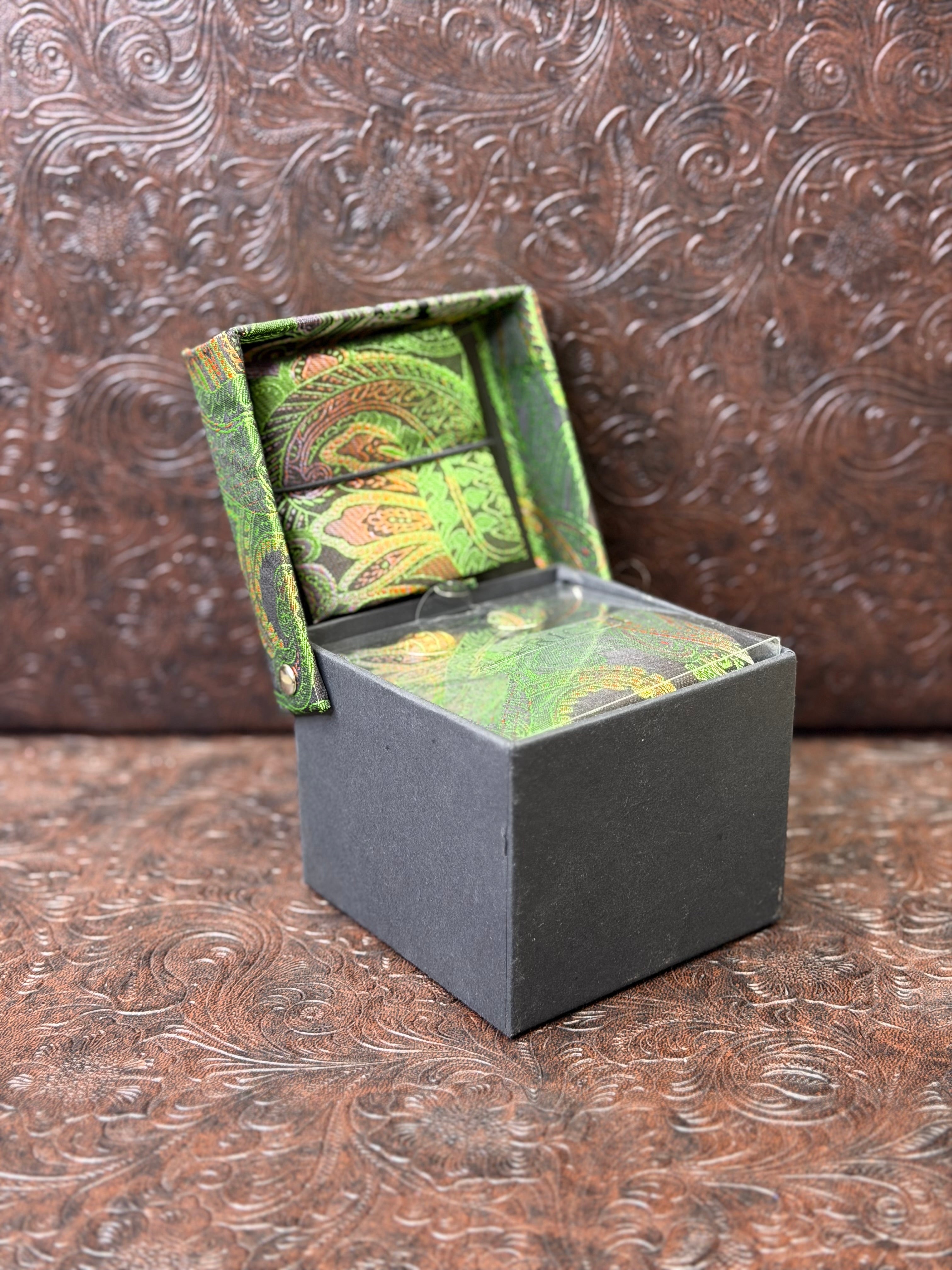 Green Paisley Long tie