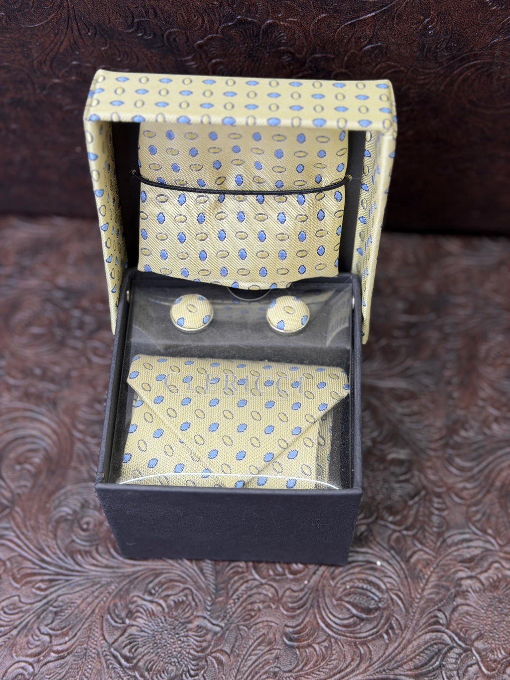 Yellow Print Long Tie