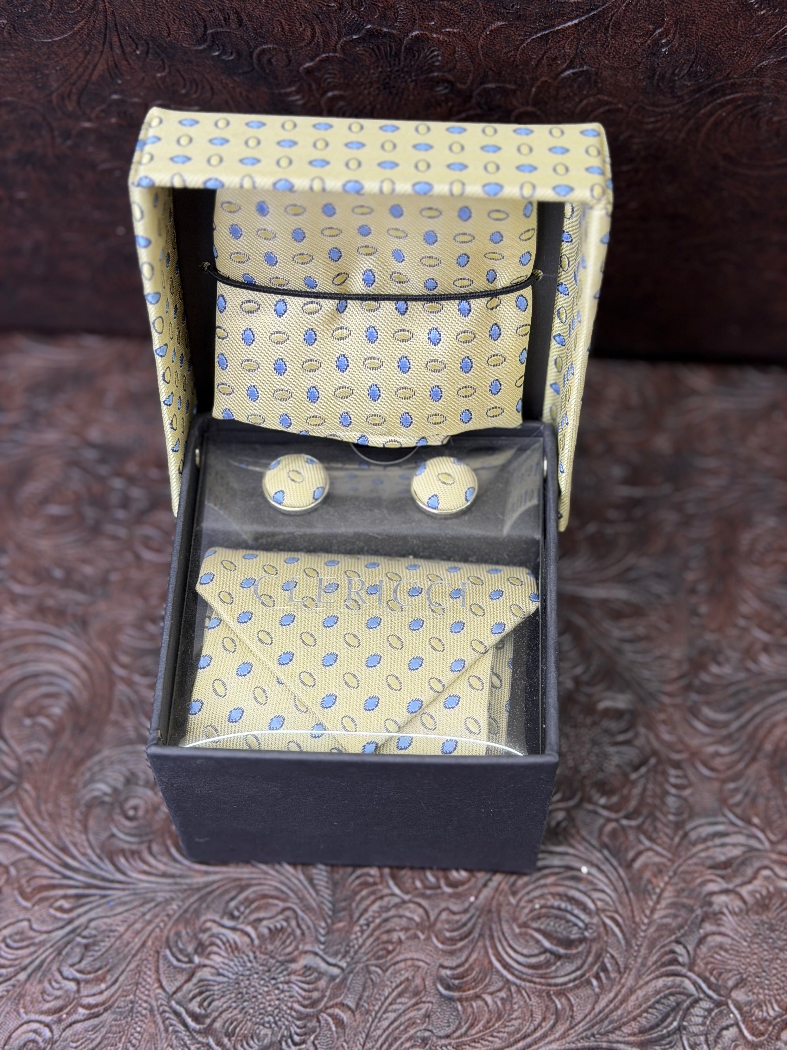 Yellow Print Long Tie
