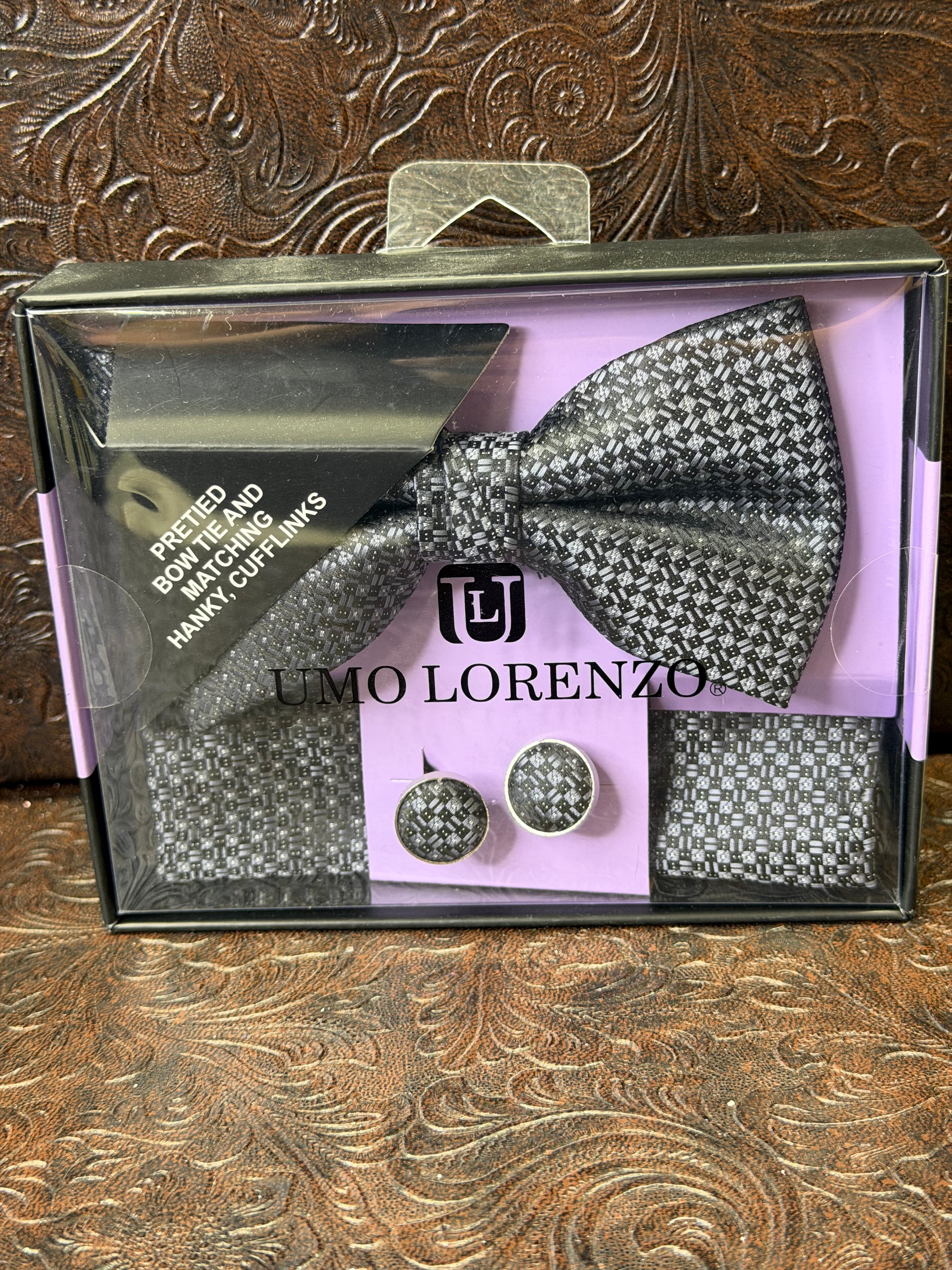 Black Print bowtie set