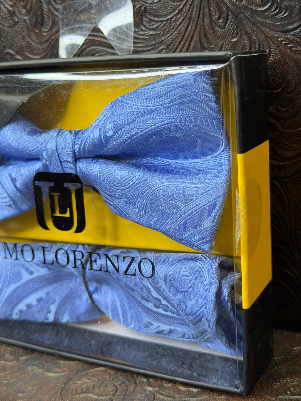 Light Blue Paisley Print Bowtie