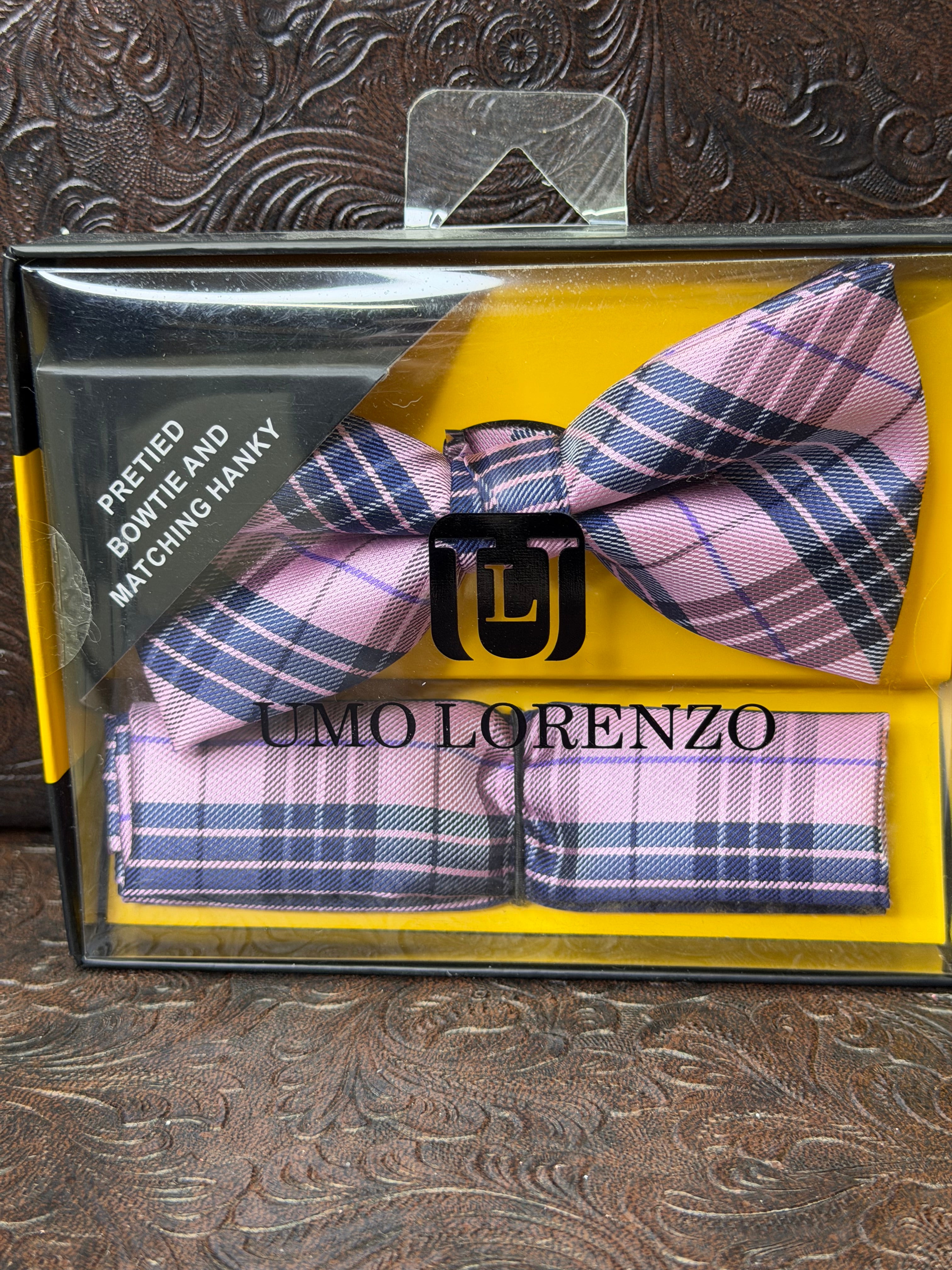 Pink Plaid bowtie set