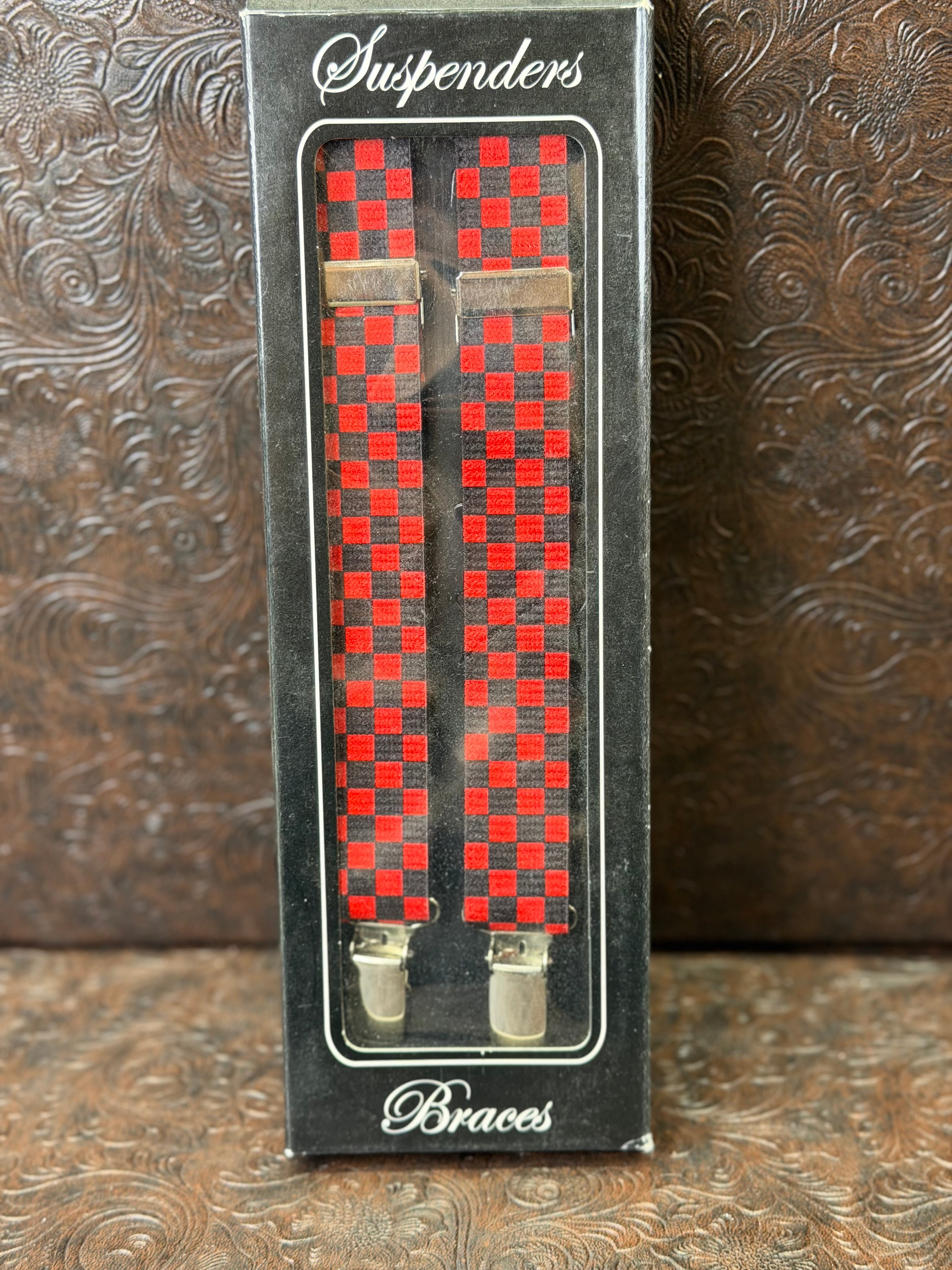 Red Checkered Suspenders