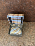 Blue and Brown Plaid Long Tie