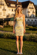 Juliet Short Yellow Flower Dress