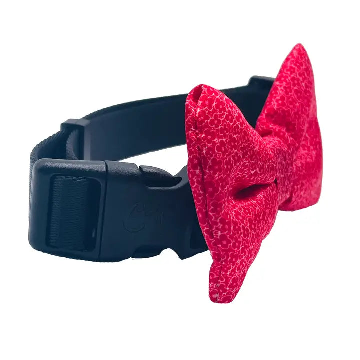 Red Tiny Flower Dog Bow tie