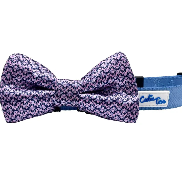 Pink and Blue Dog Bow tie