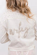 Pearl Wifey White Denim Jacket